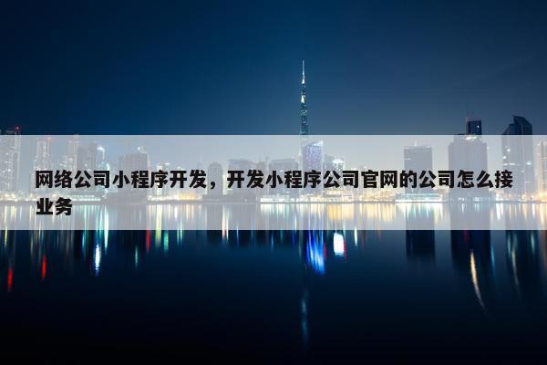 网络公司小程序开发,开发小程序公司官网的公司怎么接业务