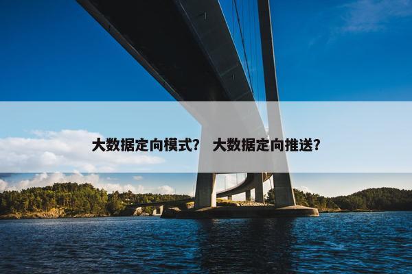 大数据定向模式? 大数据定向推送? 大数据定向模式? 大数据定向推送?
