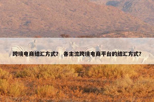 跨境电商结汇方式? 各主流跨境电商平台的结汇方式? 跨境电商结汇方式? 各主流跨境电商平台的结汇方式?