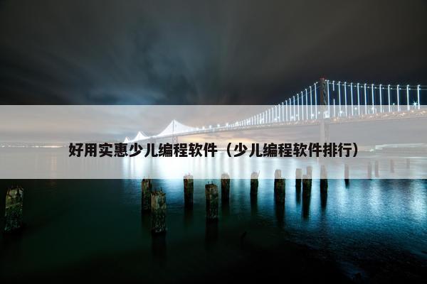 好用实惠少儿编程软件(少儿编程软件排行)