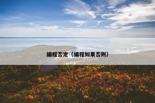 编程否定（编程如果否则）