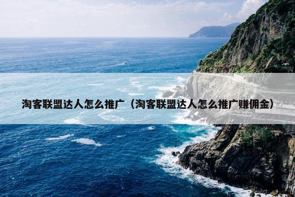 淘客联盟达人怎么推广（淘客联盟达人怎么推广赚佣金）
