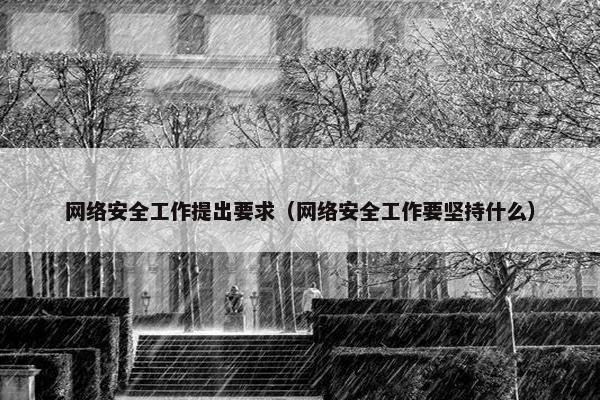 网络安全工作提出要求（网络安全工作要坚持什么）