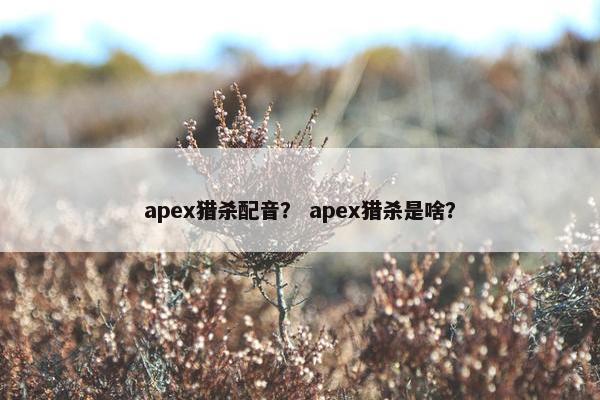 apex猎杀配音？ apex猎杀是啥？