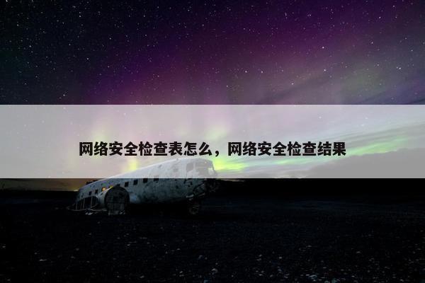 网络安全检查表怎么，网络安全检查结果