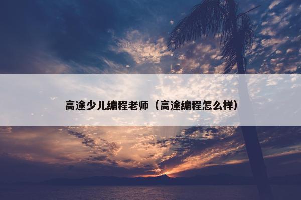 高途少儿编程老师（高途编程怎么样）