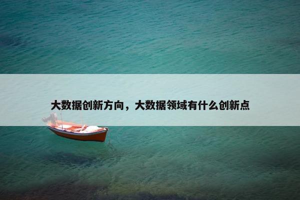 大数据创新方向，大数据领域有什么创新点