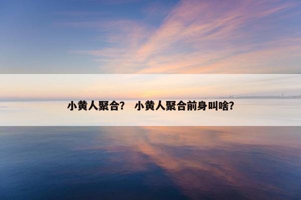 小黄人聚合？ 小黄人聚合前身叫啥？