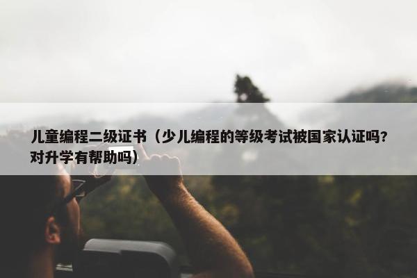 儿童编程二级证书（少儿编程的等级考试被国家认证吗?对升学有帮助吗）
