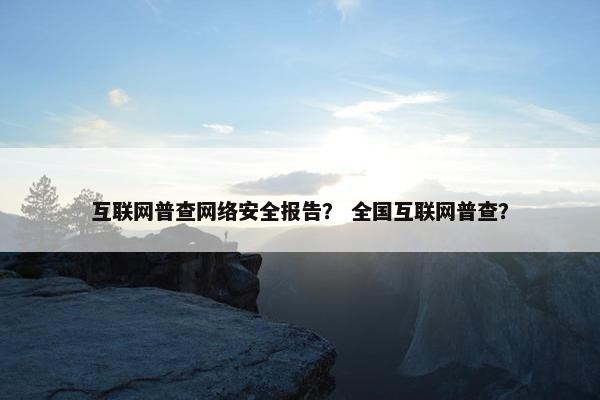 互联网普查网络安全报告？ 全国互联网普查？