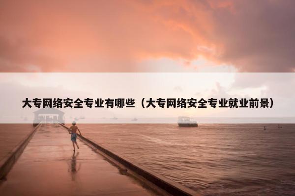 大专网络安全专业有哪些(大专网络安全专业就业前景)