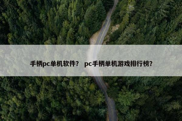 手柄pc单机软件？ pc手柄单机游戏排行榜？