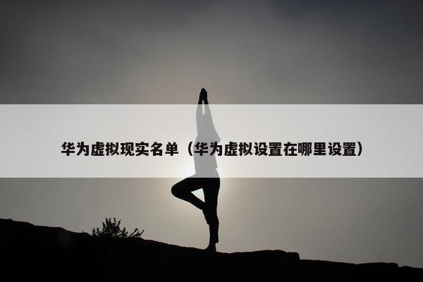 华为虚拟现实名单（华为虚拟设置在哪里设置）