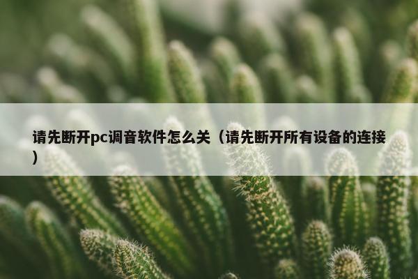 请先断开pc调音软件怎么关（请先断开所有设备的连接）