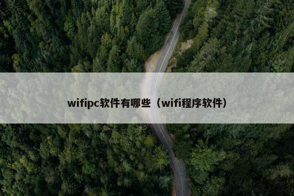 wifipc软件有哪些（wifi程序软件）