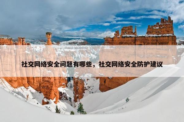 社交网络安全问题有哪些,社交网络安全防护建议