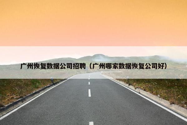 广州恢复数据公司招聘(广州哪家数据恢复公司好)