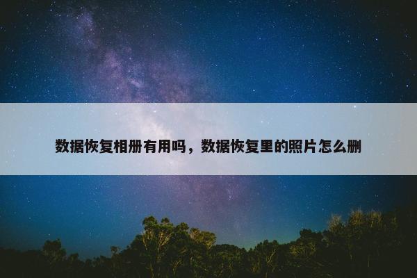 数据恢复相册有用吗,数据恢复里的照片怎么删