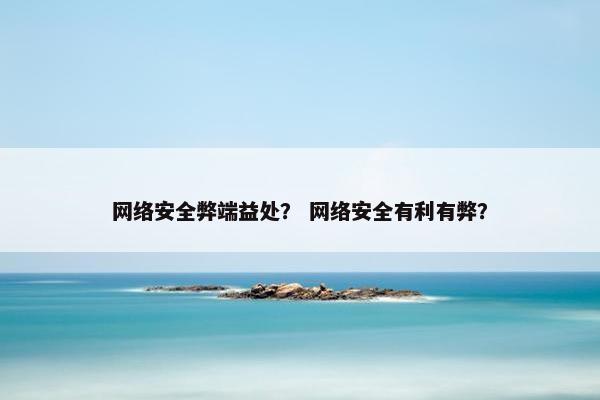 网络安全弊端益处？ 网络安全有利有弊？