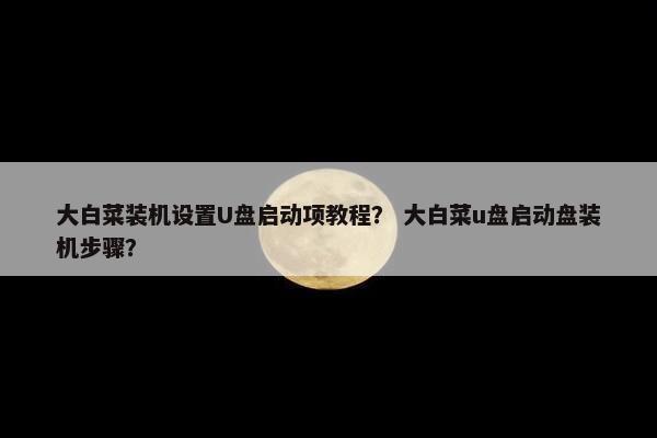 大白菜装机设置U盘启动项教程? 大白菜u盘启动盘装机步骤?