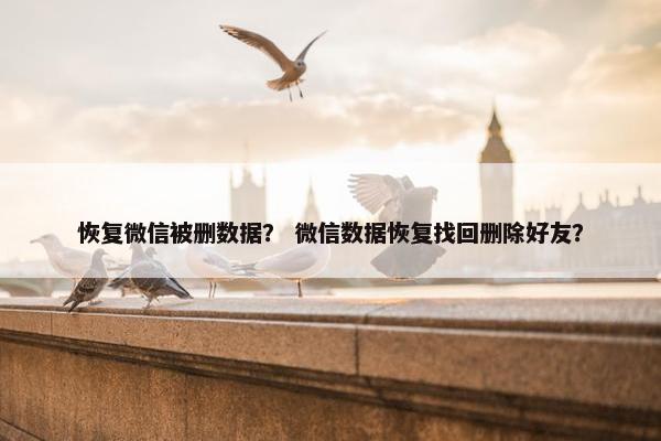 恢复微信被删数据？ 微信数据恢复找回删除好友？
