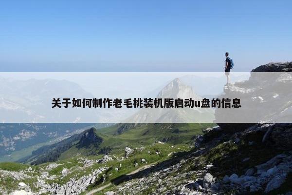 关于如何制作老毛桃装机版启动u盘的信息
