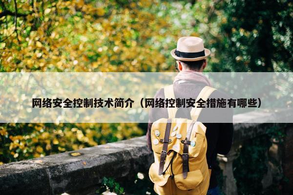 网络安全控制技术简介（网络控制安全措施有哪些）