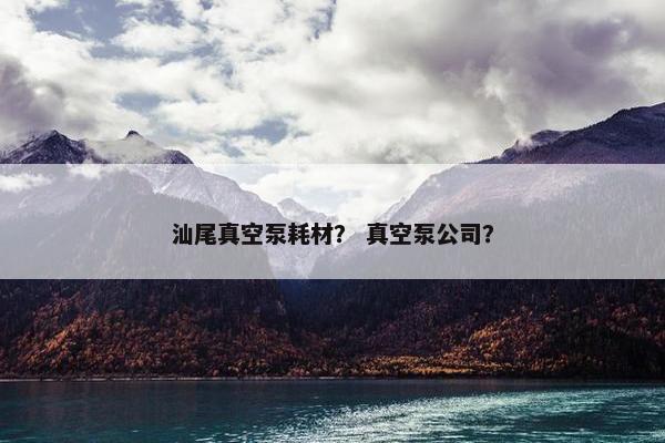 汕尾真空泵耗材？ 真空泵公司？