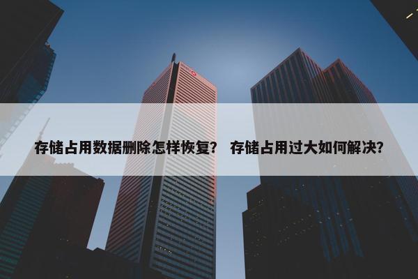 存储占用数据删除怎样恢复？ 存储占用过大如何解决？