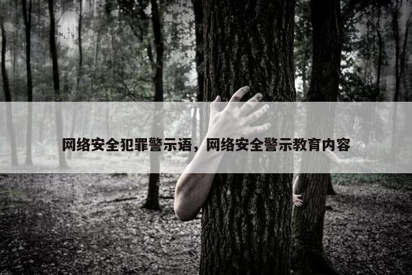网络安全犯罪警示语，网络安全警示教育内容
