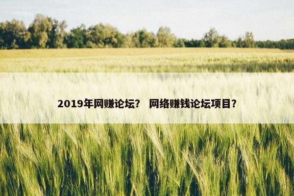 2019年网赚论坛？ 网络赚钱论坛项目？