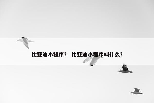 比亚迪小程序？ 比亚迪小程序叫什么？