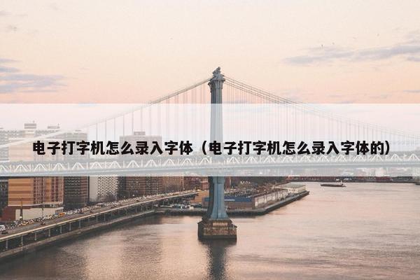 电子打字机怎么录入字体（电子打字机怎么录入字体的）