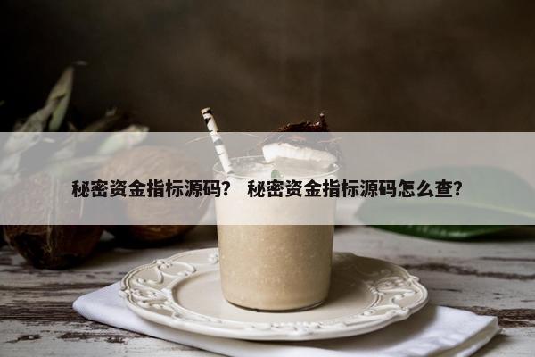 秘密资金指标源码？ 秘密资金指标源码怎么查？