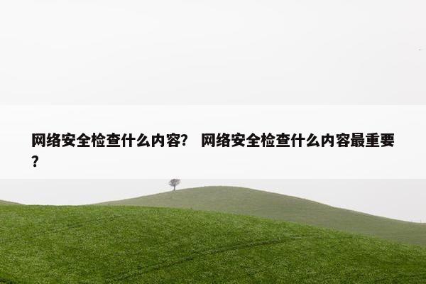 网络安全检查什么内容？ 网络安全检查什么内容最重要？
