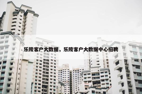 乐陵客户大数据，乐陵客户大数据中心招聘