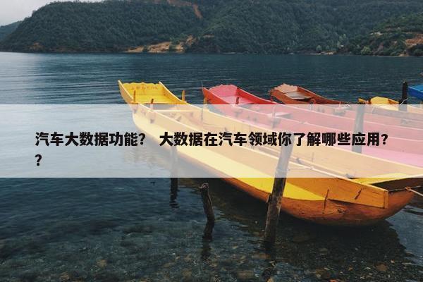 汽车大数据功能？ 大数据在汽车领域你了解哪些应用?？