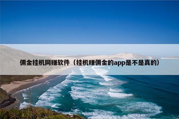 佣金挂机网赚软件（挂机赚佣金的app是不是真的）