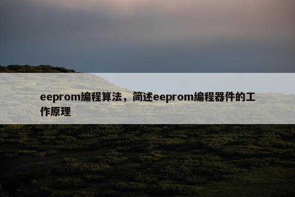 eeprom编程算法，简述eeprom编程器件的工作原理