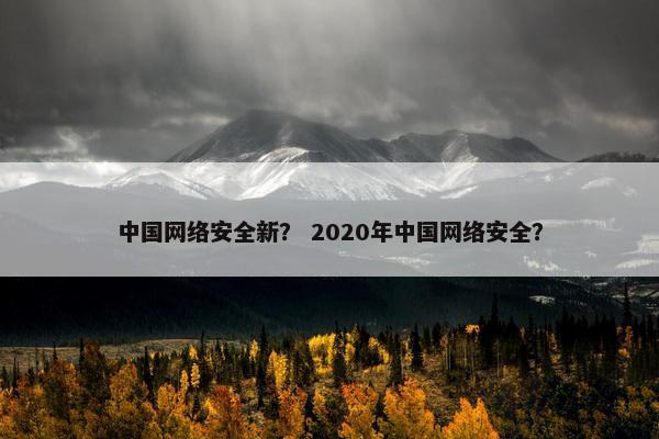 中国网络安全新? 2020年中国网络安全?