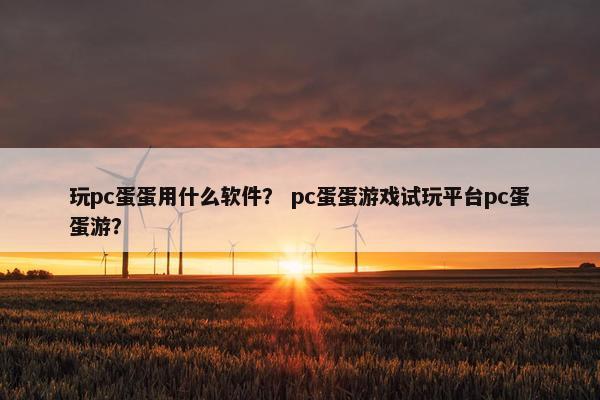 玩pc蛋蛋用什么软件？ pc蛋蛋游戏试玩平台pc蛋蛋游？