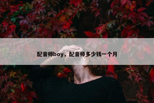 配音师boy，配音师多少钱一个月