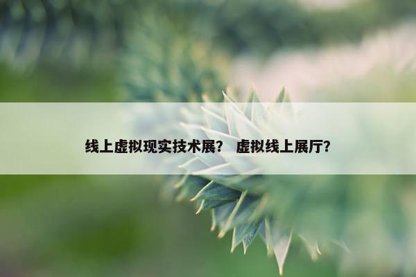 线上虚拟现实技术展？ 虚拟线上展厅？
