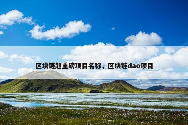 区块链超重磅项目名称，区块链dao项目