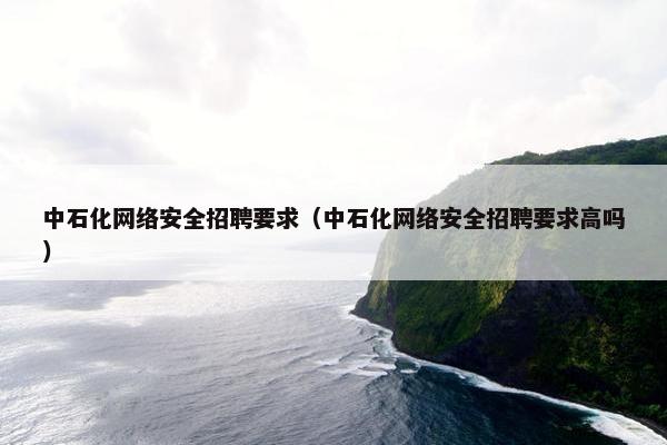 中石化网络安全招聘要求（中石化网络安全招聘要求高吗）