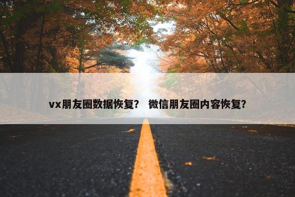 vx朋友圈数据恢复？ 微信朋友圈内容恢复？