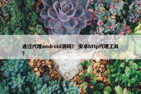 通过代理android源码？ 安卓http代理工具？