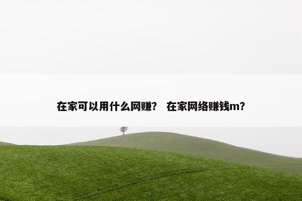 在家可以用什么网赚？ 在家网络赚钱m？