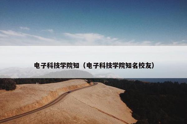 电子科技学院知（电子科技学院知名校友）
