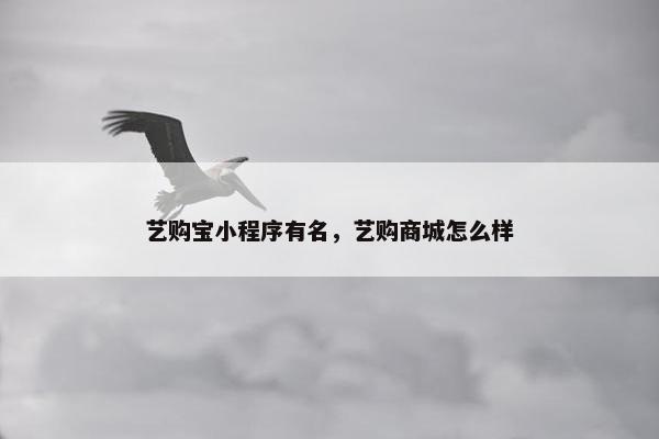 艺购宝小程序有名，艺购商城怎么样